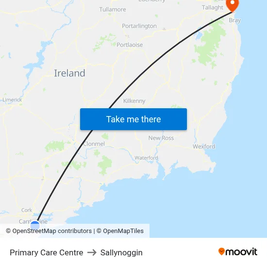 Primary Care Centre to Sallynoggin map