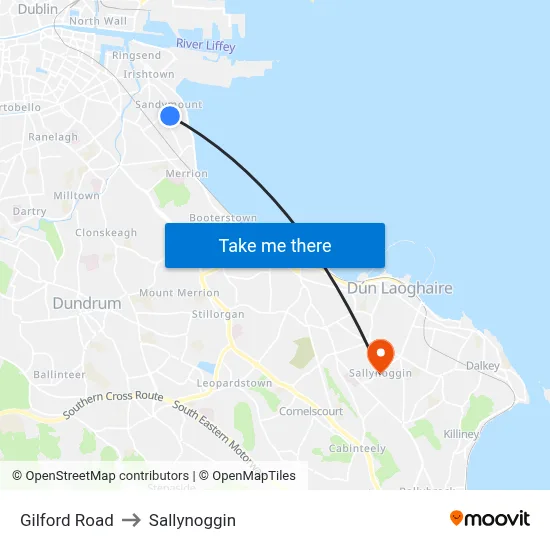 Gilford Road to Sallynoggin map
