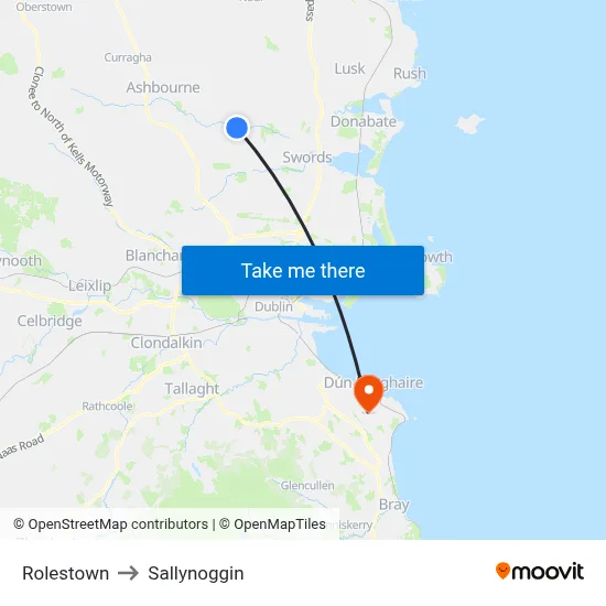 Rolestown to Sallynoggin map