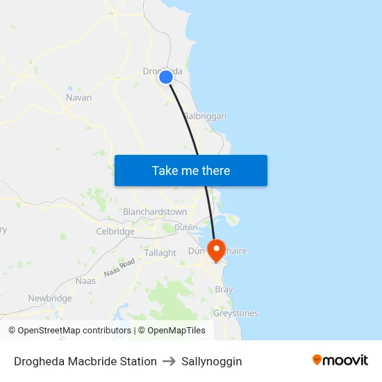 Drogheda Stn to Sallynoggin map
