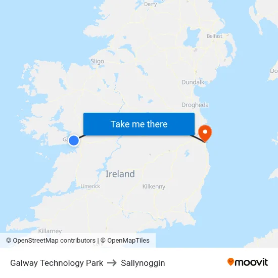 Galway Technology Park to Sallynoggin map