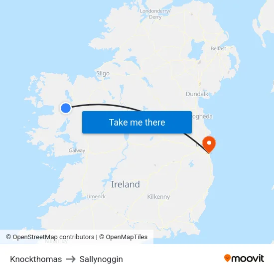 Knockthomas to Sallynoggin map