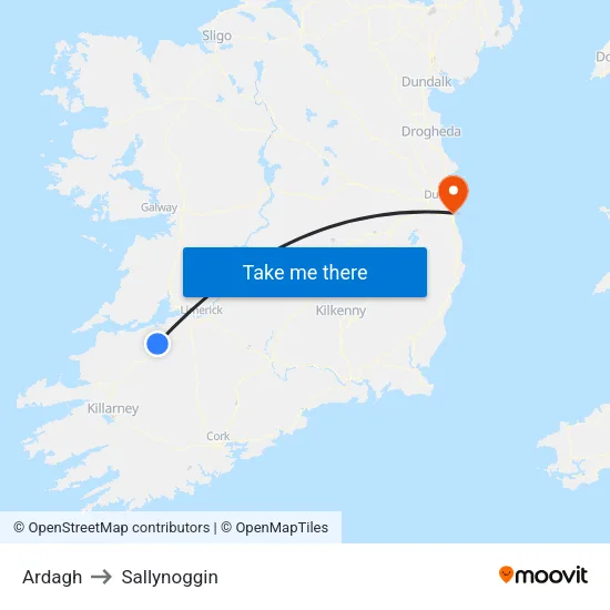 Ardagh to Sallynoggin map