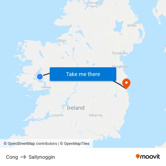 Cong to Sallynoggin map