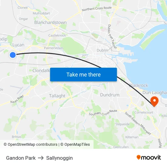 Gandon Park to Sallynoggin map