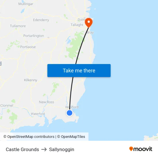 Johnstown Castle to Sallynoggin map