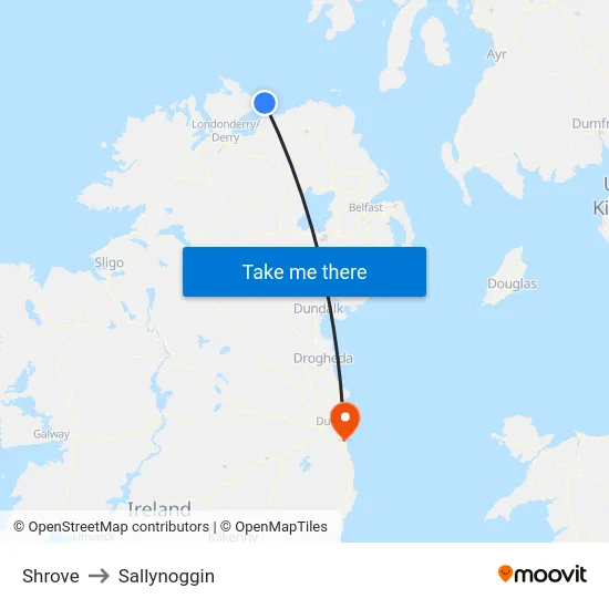 Shrove to Sallynoggin map