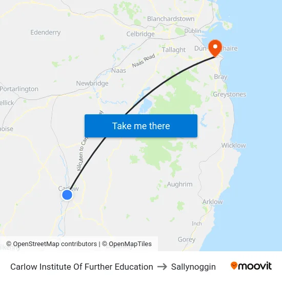 Carlow Institute Of Further Education to Sallynoggin map