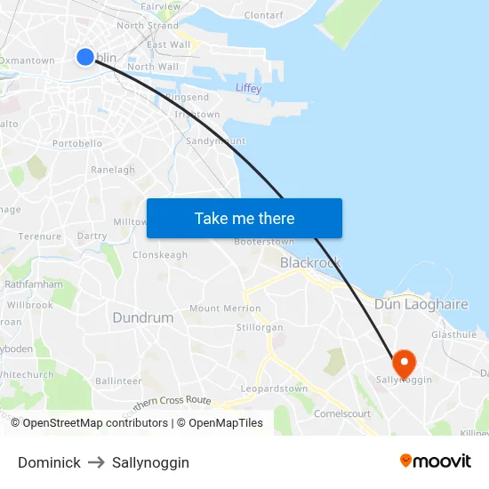 Dominick to Sallynoggin map