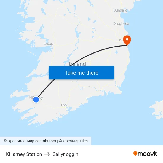 Killarney Station to Sallynoggin map