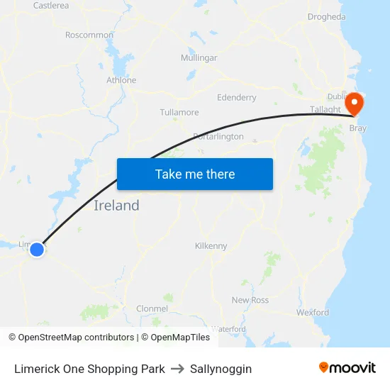 Limerick One Shopping Park to Sallynoggin map