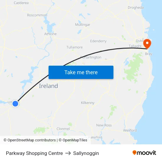 Parkway Shopping Centre to Sallynoggin map