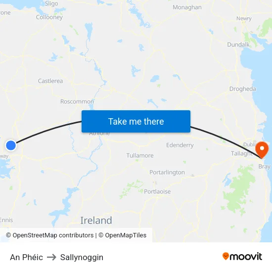 An Phéic to Sallynoggin map