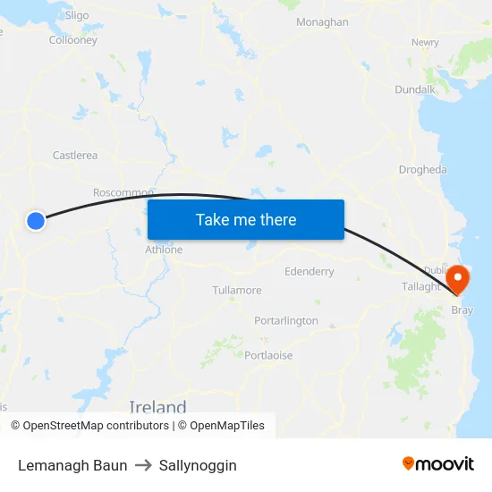 Lemanagh Baun to Sallynoggin map