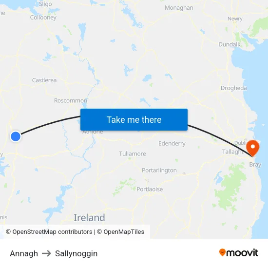 Annagh to Sallynoggin map