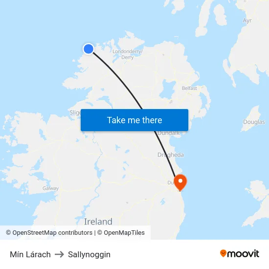 Mín Lárach to Sallynoggin map