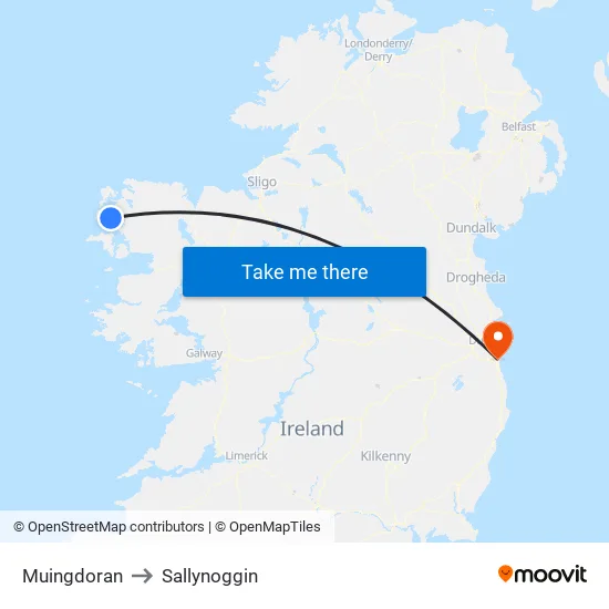 Ceann Fionnalta to Sallynoggin map