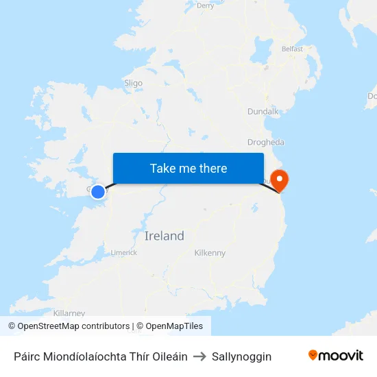Páirc Miondíolaíochta Thír Oileáin to Sallynoggin map