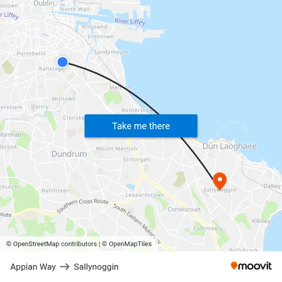Appian Way to Sallynoggin map