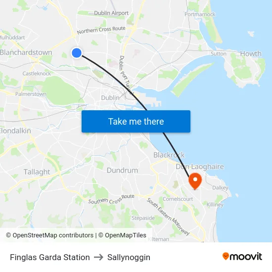 Finglas Garda Station to Sallynoggin map