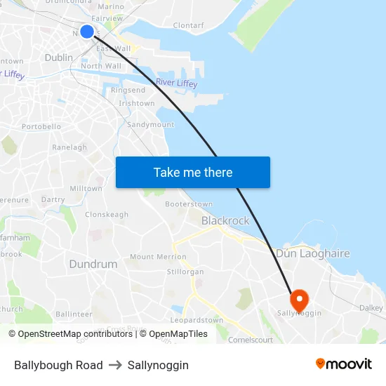 Ballybough Road to Sallynoggin map