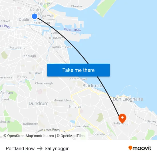 Portland Row to Sallynoggin map