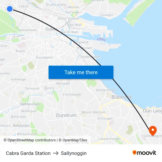 Cabra Garda Station to Sallynoggin map