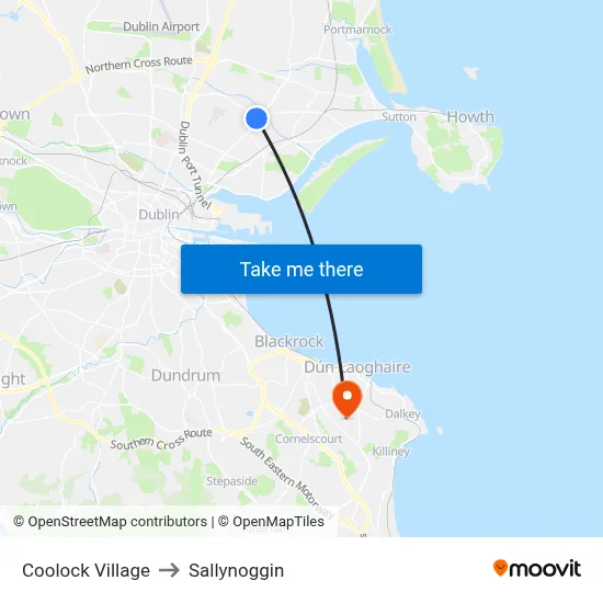Coolock Village to Sallynoggin map