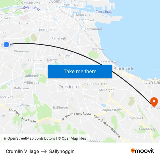 Crumlin Village to Sallynoggin map