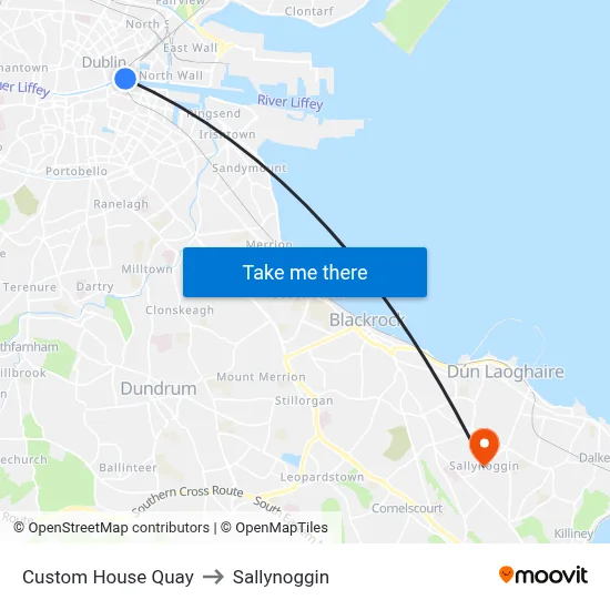 Custom House Quay to Sallynoggin map