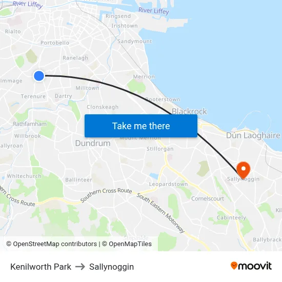 Kenilworth Park to Sallynoggin map