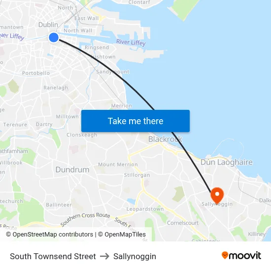 South Townsend Street to Sallynoggin map