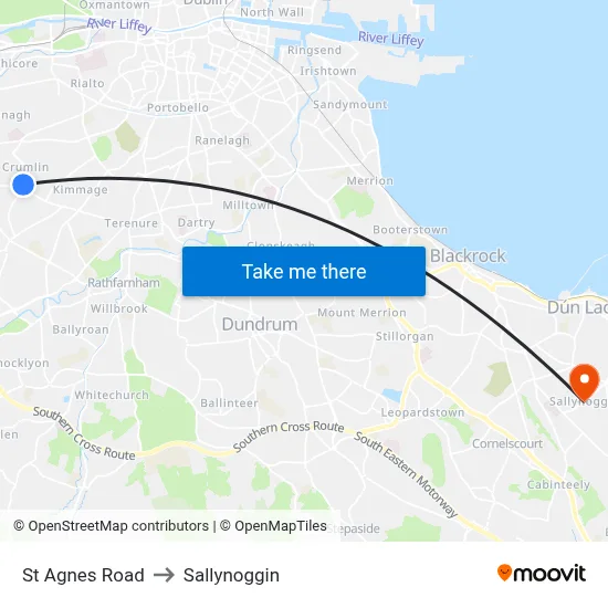 St Agnes Road to Sallynoggin map