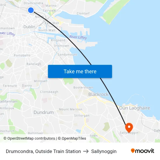 Drumcondra, Outside Train Station to Sallynoggin map