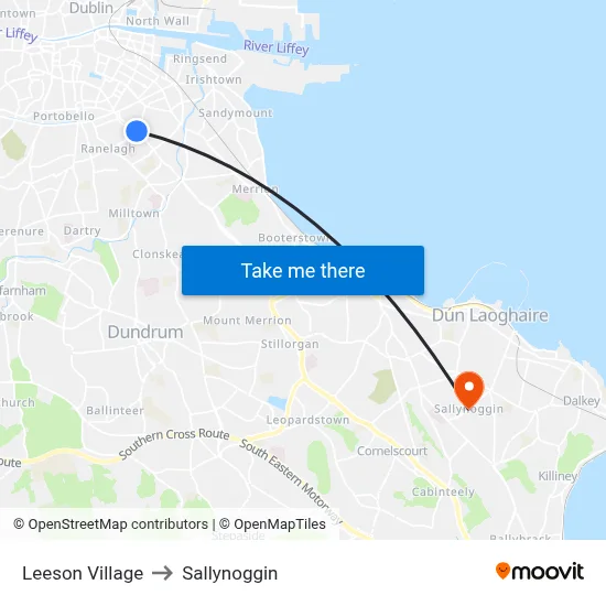 Leeson Village to Sallynoggin map