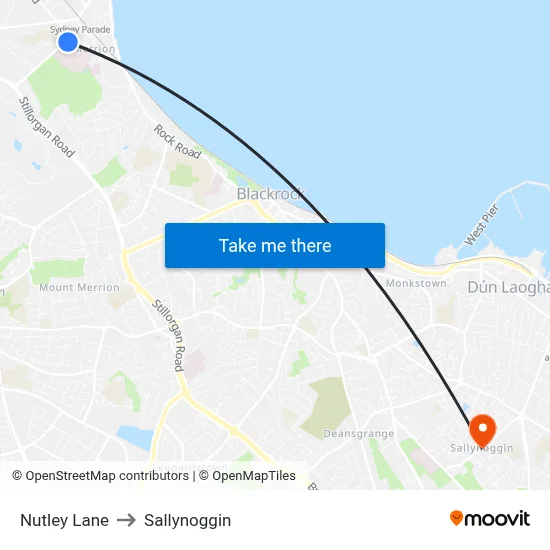 Nutley Lane to Sallynoggin map
