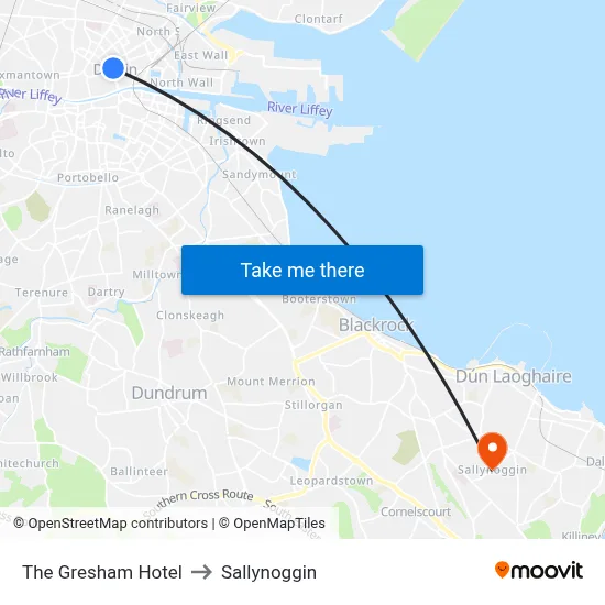 The Gresham Hotel to Sallynoggin map