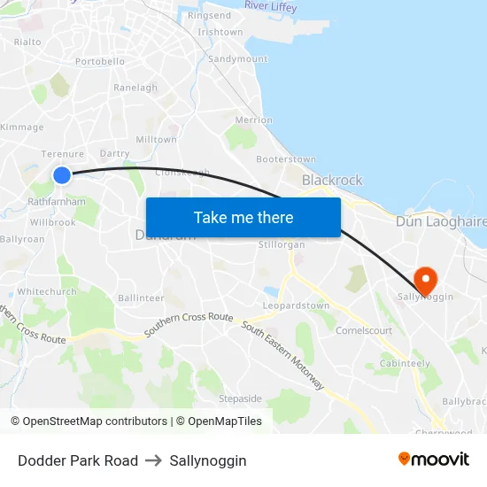 Dodder Park Road to Sallynoggin map