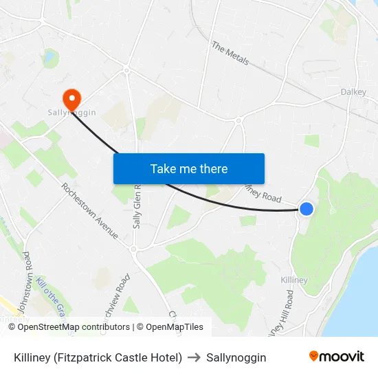 Killiney (Fitzpatrick Castle Hotel) to Sallynoggin map