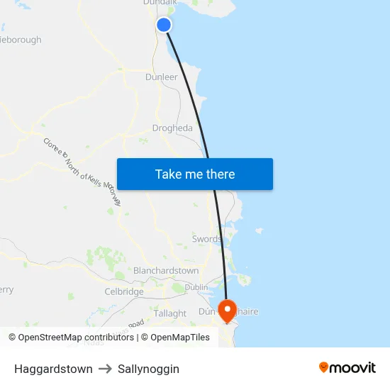 Haggardstown to Sallynoggin map