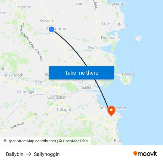 Ballybin to Sallynoggin map