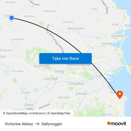 Victorine Abbey to Sallynoggin map
