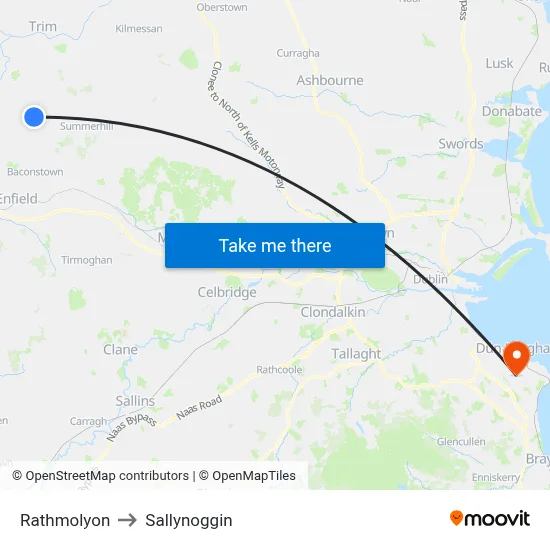 Rathmolyon to Sallynoggin map