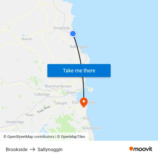Brookside to Sallynoggin map
