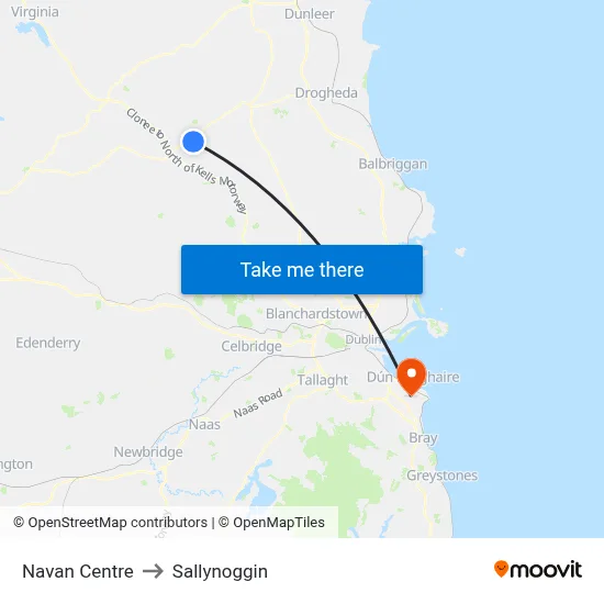 Navan Centre to Sallynoggin map