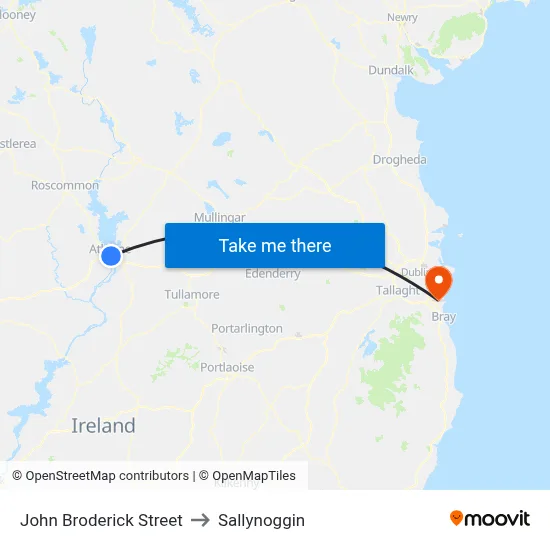 John Broderick Street to Sallynoggin map