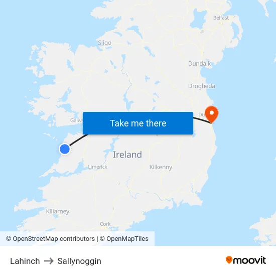 Lahinch to Sallynoggin map