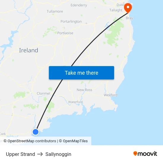 Upper Strand to Sallynoggin map