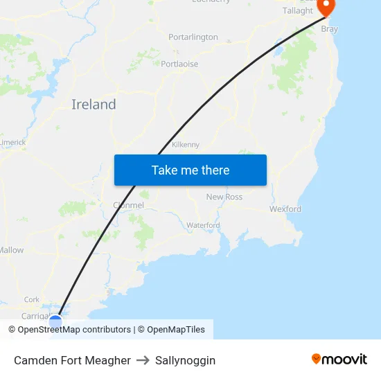 Camden Fort Meagher to Sallynoggin map