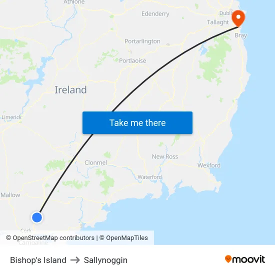 Bishop's Island to Sallynoggin map
